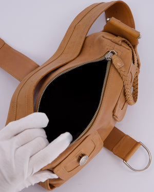 Christian Dior Beige Vintage 2005 Flight Line Medium Hobo Shoulder Bag in Calfskin Leather with Antique Silver Hardware