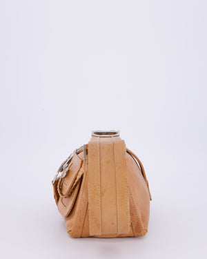 Christian Dior Beige Vintage 2005 Flight Line Medium Hobo Shoulder Bag in Calfskin Leather with Antique Silver Hardware