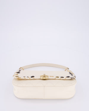 Chanel White Piercing Chic Crossbody Bag in Caviar Leather With Mixed Hardware