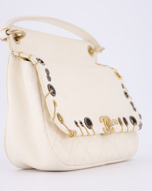 Chanel White Piercing Chic Crossbody Bag in Caviar Leather With Mixed Hardware