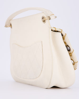 Chanel White Piercing Chic Crossbody Bag in Caviar Leather With Mixed Hardware