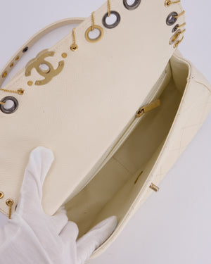 Chanel White Piercing Chic Crossbody Bag in Caviar Leather With Mixed Hardware