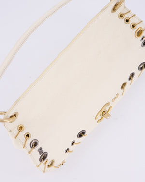 Chanel White Piercing Chic Crossbody Bag in Caviar Leather With Mixed Hardware