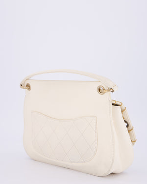 Chanel White Piercing Chic Crossbody Bag in Caviar Leather With Mixed Hardware