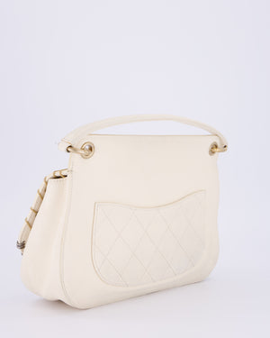 Chanel White Piercing Chic Crossbody Bag in Caviar Leather With Mixed Hardware