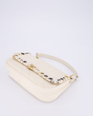 Chanel White Piercing Chic Crossbody Bag in Caviar Leather With Mixed Hardware
