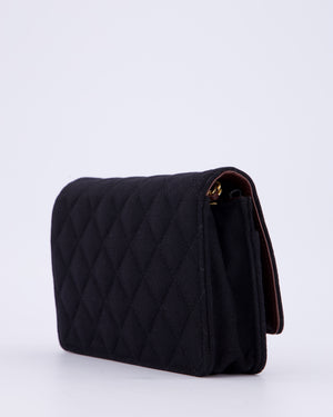 Chanel Black Métiers des Arts Paris-Hamburg Wallet On Chain Bag In Wool With Nautical Charms And Burgundy Lambskin Leather Strap