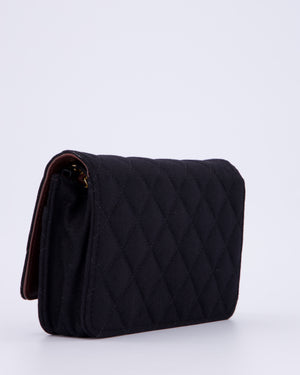 Chanel Black Métiers des Arts Paris-Hamburg Wallet On Chain Bag In Wool With Nautical Charms And Burgundy Lambskin Leather Strap