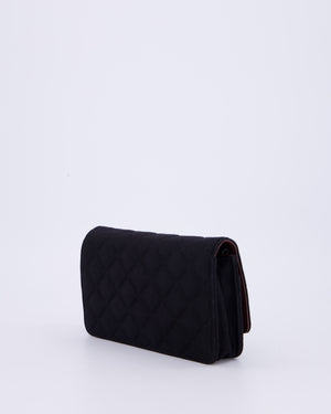 Chanel Black Métiers des Arts Paris-Hamburg Wallet On Chain Bag In Wool With Nautical Charms And Burgundy Lambskin Leather Strap