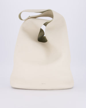 The Row Cream Bindle Textured Shoulder Bag In Calfskin Leather RRP £1,400