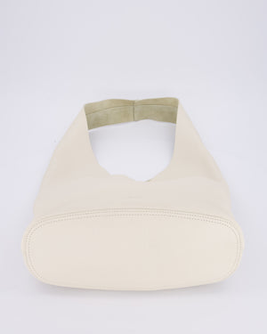 The Row Cream Bindle Textured Shoulder Bag In Calfskin Leather RRP £1,400