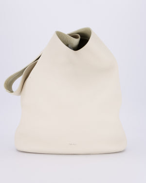 The Row Cream Bindle Textured Shoulder Bag In Calfskin Leather RRP £1,400