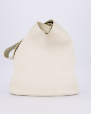 The Row Cream Bindle Textured Shoulder Bag In Calfskin Leather RRP £1,400