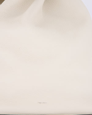 The Row Cream Bindle Textured Shoulder Bag In Calfskin Leather RRP £1,400