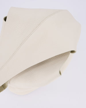 The Row Cream Bindle Textured Shoulder Bag In Calfskin Leather RRP £1,400