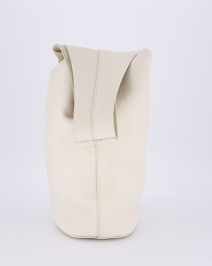 The Row Cream Bindle Textured Shoulder Bag In Calfskin Leather RRP £1,400