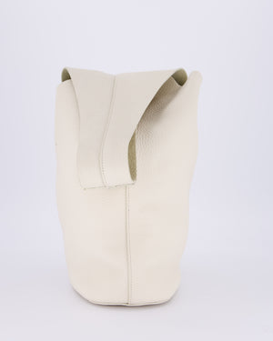 The Row Cream Bindle Textured Shoulder Bag In Calfskin Leather RRP £1,400