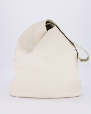 The Row Cream Bindle Textured Shoulder Bag In Calfskin Leather RRP £1,400