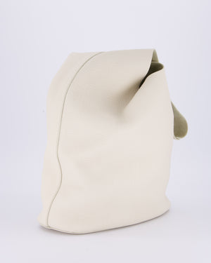 The Row Cream Bindle Textured Shoulder Bag In Calfskin Leather RRP £1,400