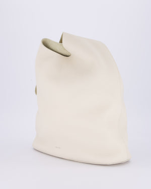The Row Cream Bindle Textured Shoulder Bag In Calfskin Leather RRP £1,400