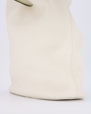 The Row Cream Bindle Textured Shoulder Bag In Calfskin Leather RRP £1,400