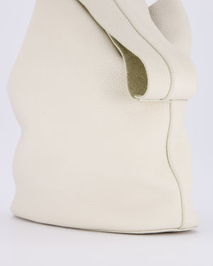The Row Cream Bindle Textured Shoulder Bag In Calfskin Leather RRP £1,400