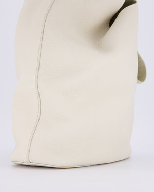 The Row Cream Bindle Textured Shoulder Bag In Calfskin Leather RRP £1,400
