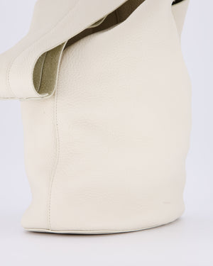 The Row Cream Bindle Textured Shoulder Bag In Calfskin Leather RRP £1,400