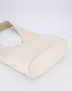 The Row Cream Bindle Textured Shoulder Bag In Calfskin Leather RRP £1,400