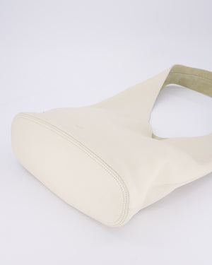 The Row Cream Bindle Textured Shoulder Bag In Calfskin Leather RRP £1,400