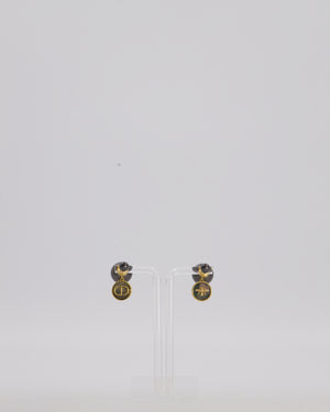 Christian Dior Tribales Earrings in Gold Metal and Grey Resin Pearls