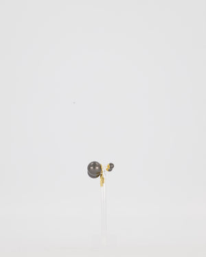 Christian Dior Tribales Earrings in Gold Metal and Grey Resin Pearls