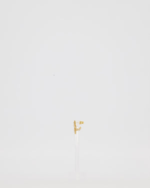 Christian Dior Clair D Lune Wrap-Around Earrings Gold-Tone Metal & Crystals