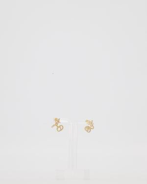 Christian Dior Clair D Lune Wrap-Around Earrings Gold-Tone Metal & Crystals