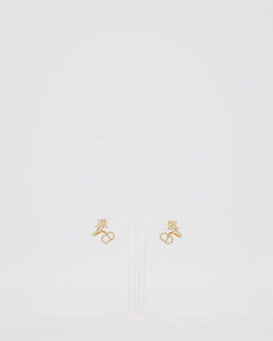 Christian Dior Clair D Lune Wrap-Around Earrings Gold-Tone Metal & Crystals