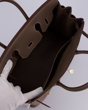 *HOLY GRAIL* Hermès Birkin 30 Retourne Bag in Etoupe Togo Leather with Gold Hardware