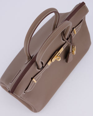 *HOLY GRAIL* Hermès Birkin 30 Retourne Bag in Etoupe Togo Leather with Gold Hardware