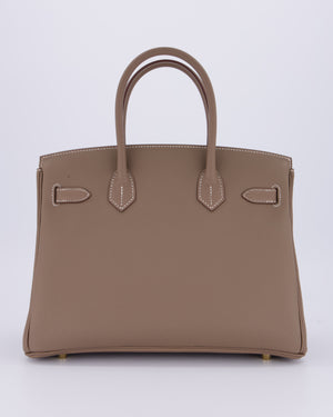 *HOLY GRAIL* Hermès Birkin 30 Retourne Bag in Etoupe Togo Leather with Gold Hardware