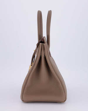 *HOLY GRAIL* Hermès Birkin 30 Retourne Bag in Etoupe Togo Leather with Gold Hardware