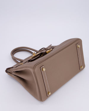 *HOLY GRAIL* Hermès Birkin 30 Retourne Bag in Etoupe Togo Leather with Gold Hardware