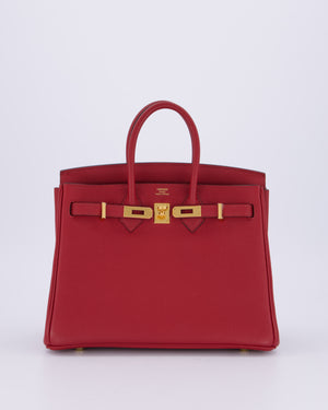 Hermès Birkin 25 Retourne Bag in Rouge Grenat Togo Leather with Gold Hardware