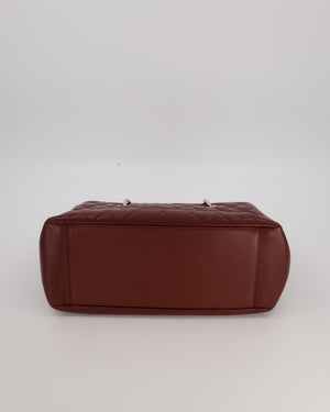 Chanel Burgundy Caviar GST Grand Shopper Tote Bag with Silver Hardware