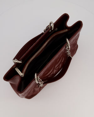 Chanel Burgundy Caviar GST Grand Shopper Tote Bag with Silver Hardware