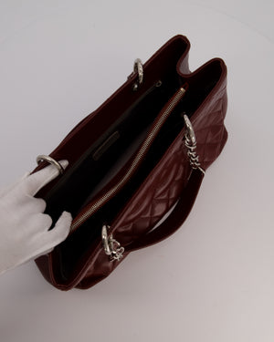 Chanel Burgundy Caviar GST Grand Shopper Tote Bag with Silver Hardware