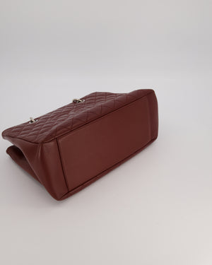 Chanel Burgundy Caviar GST Grand Shopper Tote Bag with Silver Hardware