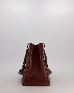 Chanel Burgundy Caviar GST Grand Shopper Tote Bag with Silver Hardware