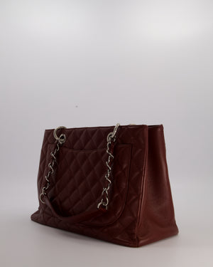 Chanel Burgundy Caviar GST Grand Shopper Tote Bag with Silver Hardware