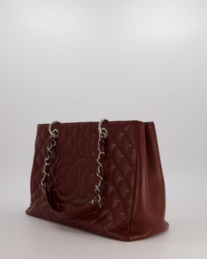 Chanel Burgundy Caviar GST Grand Shopper Tote Bag with Silver Hardware