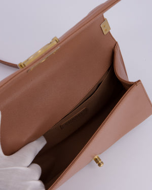 Chanel Nude Medium Boy Bag in Chevron Caviar Leather with Brushed Gold Hardware