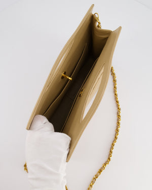 Chanel Vintage 31 Beige Quilted Lambskin Tote Bag with 24K Gold Hardware